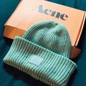 Acne studios ribknit beanie hat color Teal
